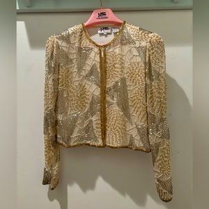 Vintage 80s handmade beaded jacket